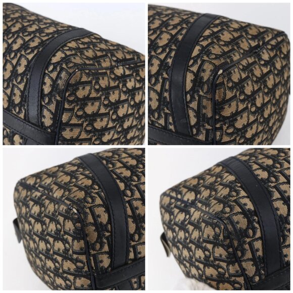 Christian Dior Trotter Canvas Boston Bag Navy Silver Auth 148951 - Picture 14 of 16